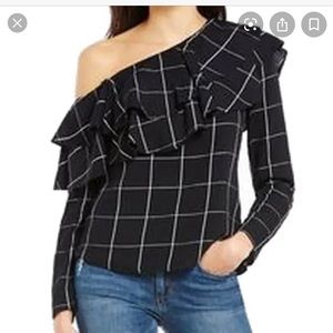 Wayf Off Shoulder Ruffled Blouse Long Sleeves